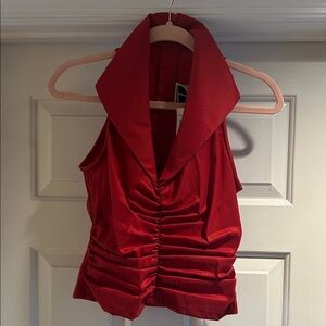 Tadashi Shoji Red Sleeveless Blouse